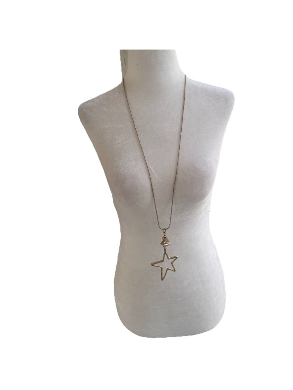 Julie Vos Large Gold Star Pendant Long Necklace Statement Piece Chain RARE $175